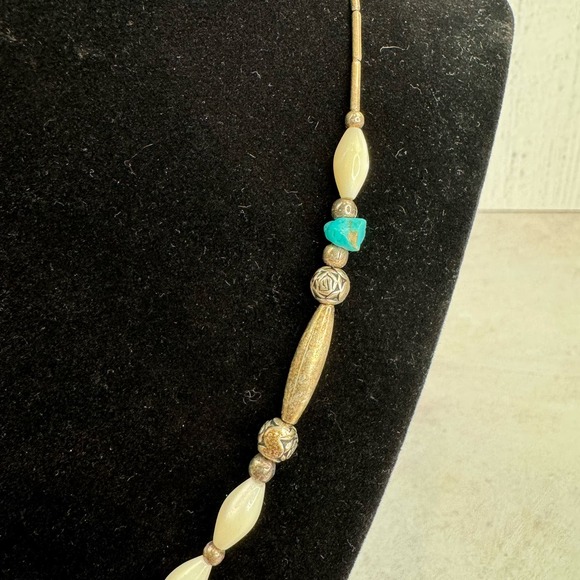 Native American Necklace Vintage Blue White Turquoise Southwestern Boho VTG - Picture 8 of 9